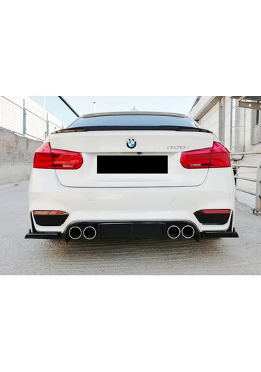 Bmw F30 M3 Difüzör + Difüzör Kulakları Parlak Siyah 2012-2018 Arka-difizör-bodykit-ek-karlık