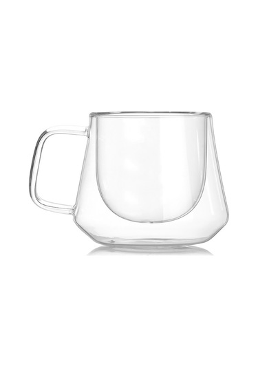 Sones Çift Duvarlı Kupa Ofis Kupaları Isı Yalıtımı Çift Kahve Kupası Kahve Cam Bardak, Stil:etiket Yok