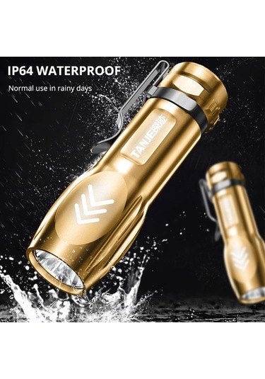 3 Aydınlatma Modu Led El Fenerleri Usb Şarj Edilebilir Sabit Odaklı Flaş Işığı Taşınabilir Mini Torch Ipx6 Su Geçirmez El Fenerleri Siyah