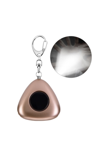 Kişisel Koruma Üçgen Alarm Anahtarlık 120db Kadın Acil Durum Alarmı Led'li Altın