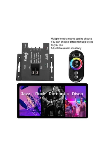 Dokunmatik Touch RGB Şerit Led Kumanda Müzik Ses Kontrol Devresi