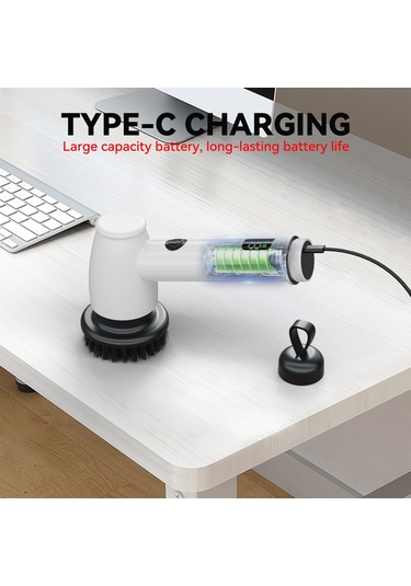 Yaozixa Yeni Elektrikli Temizleme Fırçası Çok İşlevli El Tipi Çelik Yün Elektrikli Bulaşık Yıkama Fırçası Ocak Zemin Temizleme