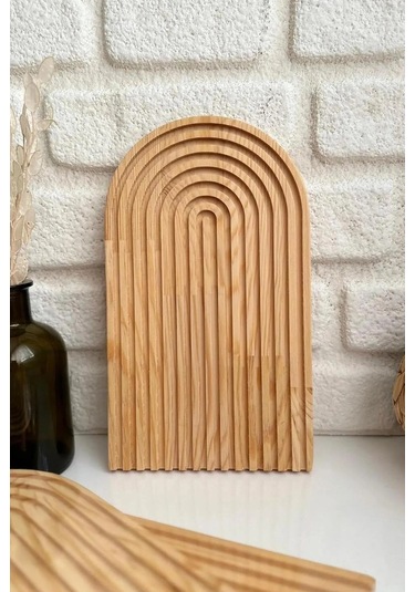 Gökkuşağı Premium Sunum Tahtası 30x18 Cm Açık Kahve Renkli