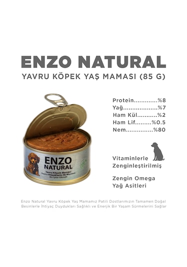 Natural Kuzu Etli Yavru Yaş Köpek Maması 85 Gr X24