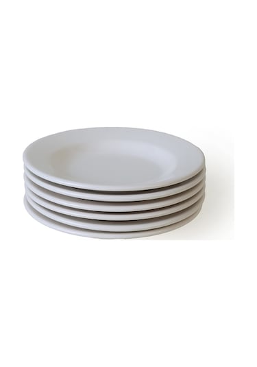 Keramilka Beyaz Linda Yemek Tabağı 21 Cm 6 Adet 006 Beyaz
