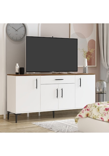 Laura Konsol, Tv Sehpası, Tv Ünitesi, Kahve Köşesi, Banyo Dolabı, Çok Amaçlı Dolap Beyaz - Kemençe