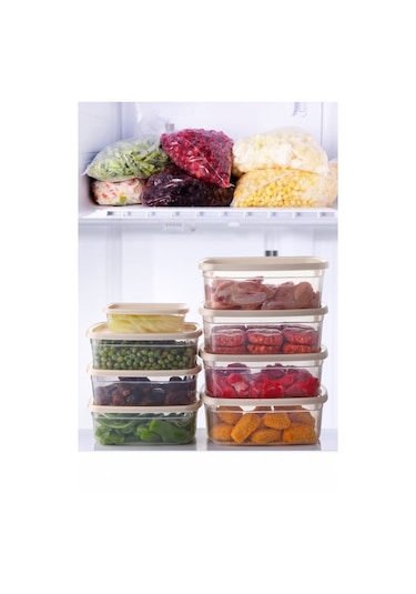 Nandy Home 4'lü Set Easybox Mikrodalga Ve Difrizde Kullanılabilen Saklama Kabı Seti Krem