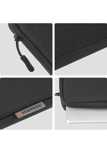 Haweell 9.7-11.0 inç Tabletler İçin Fermuarlı Evrak Çantası 10.11 inch Siyah