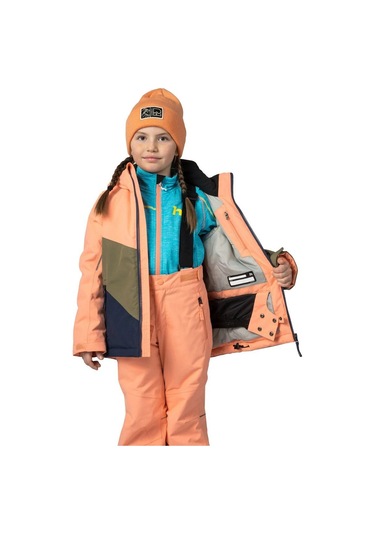 Hannah Kigali Jr Çocuk Kayak Mont - Cantaloupe/burnt Olive Çok Renkli