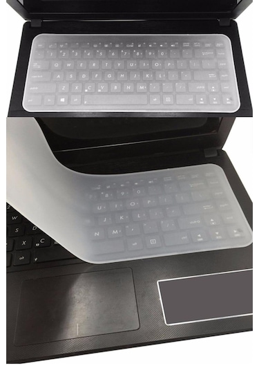 2 Adet Şeffaf Silikon Notebook Laptop Bilgisayar Klavye Koruyucu