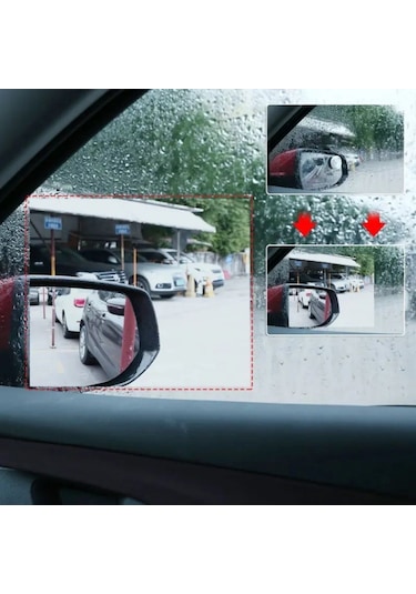 Zmc Bilişim 4 Parça Yan Aynalar Ve Yan Camlar İçin Araç Ayna Yağmur Kaydırıcı Ve Cam Buğu Önleyici Film Seti