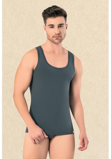 Omera Organik Kumaş Erkek Likralı Atlet 2004 Füme