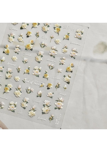 Flybuy Bahar Pembe Zambak Çiçekli Mumluk Kalp 5d Nail Art To4871