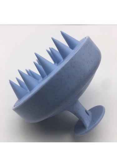 Mavi Buğday Samanı Silikon Kafa Yıkama Temiz Bakım Saç Kökü Kaşıntı Saç Derisi Masaj Tarak Duş Fırçası Banyo Spa Kepek Önleyici Şampuan