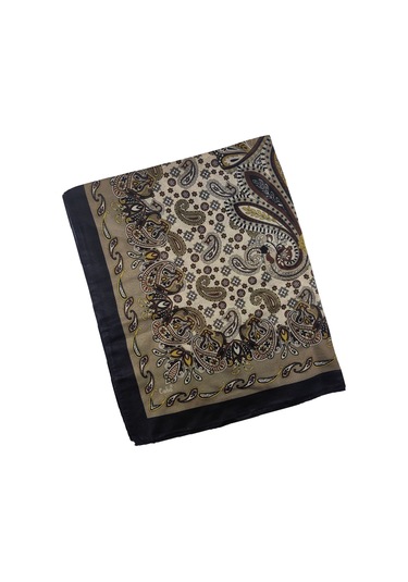 Enba Etnik Desenli Soft Pamuklu Şal 75x190 Cm Siyah - Kahve