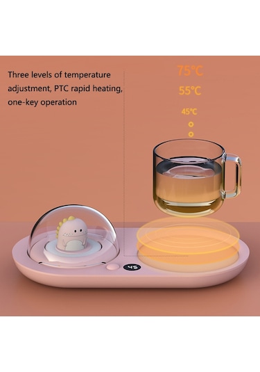 Sones Gece Lambası Aromaterapi Isıtma Altlığı Süt Isıtma Sabit Sıcaklık Altlığı, Ab Fişi Pembe