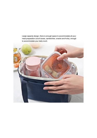 Skycity Mavi Küçük Çift Rıhtım Luşferli Isı Saklama Çanta - Nylon, İnce Pamuk, Alüminyum Folyo İle Isı Yalıtımı, El Çantası Tipi Öğle Yemeği Çantası Blue