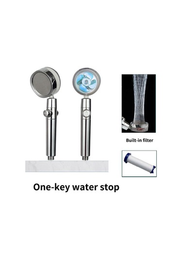 Mavi Duş Başlığı Su Tasarruflu Akış 360 Derece Dönen Küçük Fan İle Abs Yağmur Yüksek Basınçlı Püskürtme Memesi Banyo Aksesuarları Lm With Filter Mavi