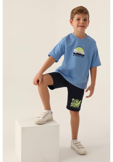 Roly Poly 3348 Wave Sensation İndigo Erkek Çocuk Bermuda Takım İndigo