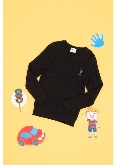 U.s. Polo Assn. Erkek Çocuk Siyah Kazak /triko 50315638-vr046 Siyah