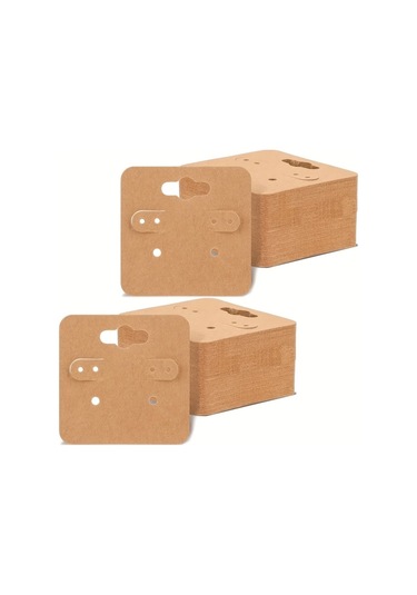 Willowhaven 200 Adet 2x2 Inç Kraft Kağıt Küpe Kartı Kesimli Sağlam Asma Etiketi Beyaz