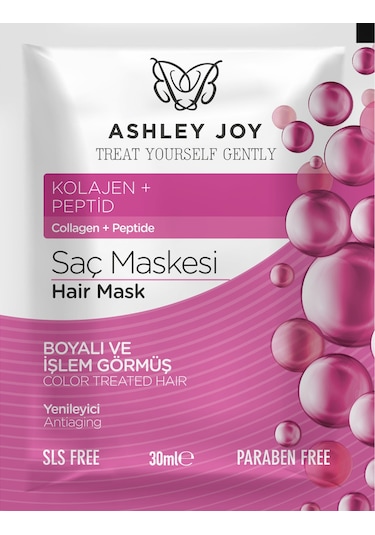 Ashley Joy Kolajen İçeren Boyalı Ve İşlem Görmüş Saçlara Özel Yenileyici Saç Bakım Maskesi 30 ML