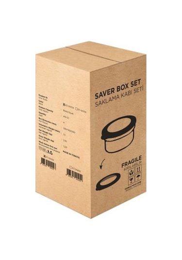 Golden Rod 4 Adet 415 Ml Cam Saklama Kabı Siyah