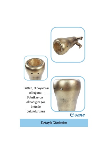 Saksı Çiçek Kaktüs Saksısı Lüx 13,5 Cm Gümüş Eskitme Varak Boyalı Havuç Desen Saksı Çiçeklik - Altın Eskitme