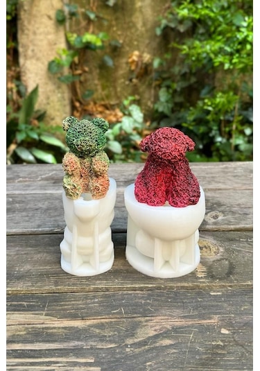 Rose Bear Ve Rose Dog İki Adet Silikon Mum Kalıp Seti