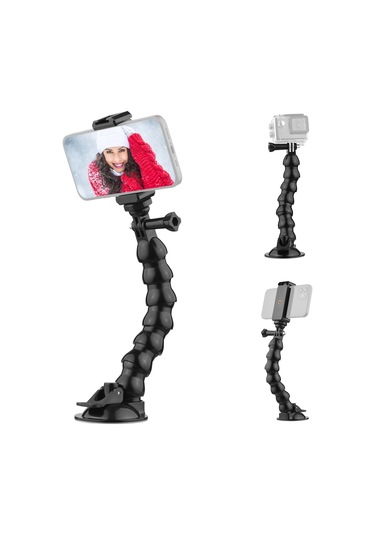 Jeemson 23cm Abs Materyalli 360 Döner Evcil/ Araçlı Sünger Tutucu, Telefon Tutucu İle Multifonksiyonel Vlog/ Gps/ Canlı Yayın Stantı