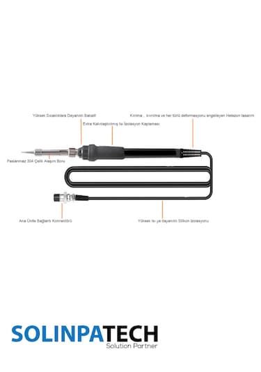 8586 İstasyon Havyası ile Uyumlu Lehimleme Kolu – 3 Dişi Pinli Yedek Havya Kalemi