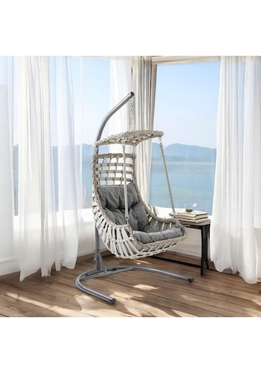 Capri Swing Alaçatı Tekli Rattan Bahçe Salıncağı Balkon Salıncağı Renkli
