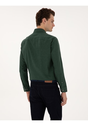 Pierre Cardin Erkek Yeşil Gömlek Desenli 50316751-vr054 Yeşil