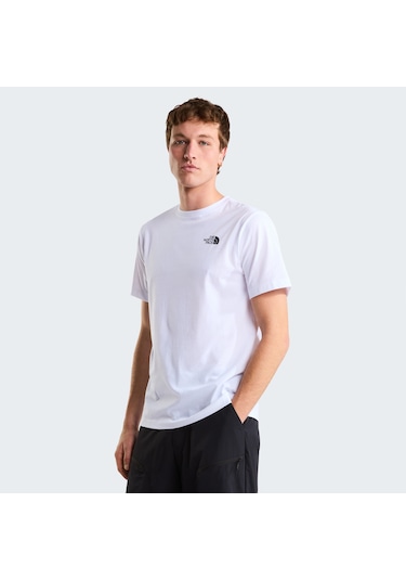 The North Face M Mountain Sketch Regular Short Sleeve Erkek T-shirt-32574 Beyaz