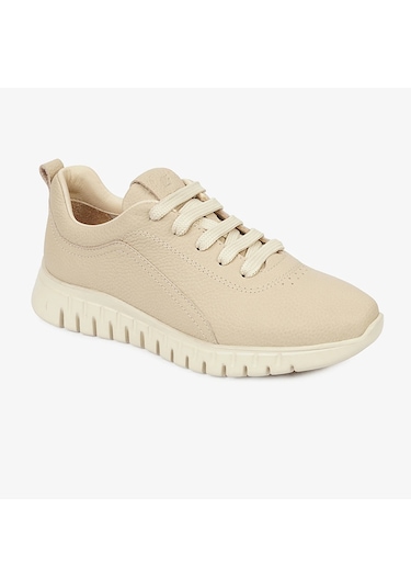 Greyder 33940 Kadın Ekru Hakiki Deri Sneaker Ayakkabı -743 Ekru