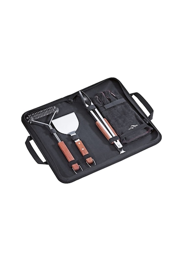 Bbq Set "texas" 5 Parça, Taşınabilir Çantalı, Şişe Açacaklı Mangal Seti