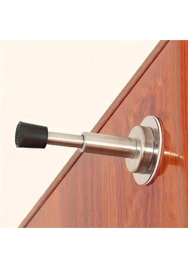 Sunshine011 1 Adet Duvara Monte Hidrolik Kapı Tutucu, Gümüş Renk, Delme Çivileme Yok