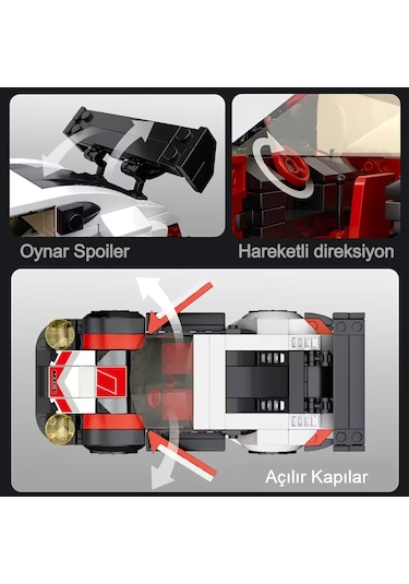 Teknik Porsche 911 Lego Araba Porsche Lego Araba Yapı Blok Oyuncak Araba - 250+ Parça