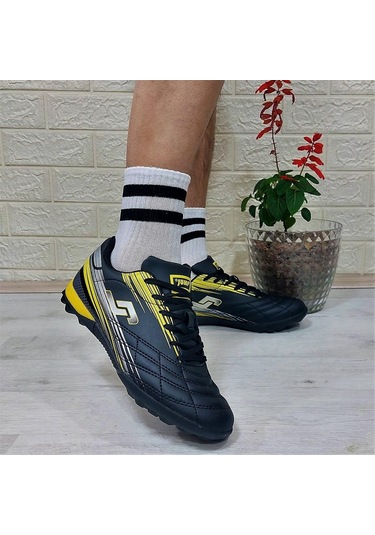 Jump 29117 Siyah-sarı Bağacaklı Halısaha Futbol Aayakkabı 001