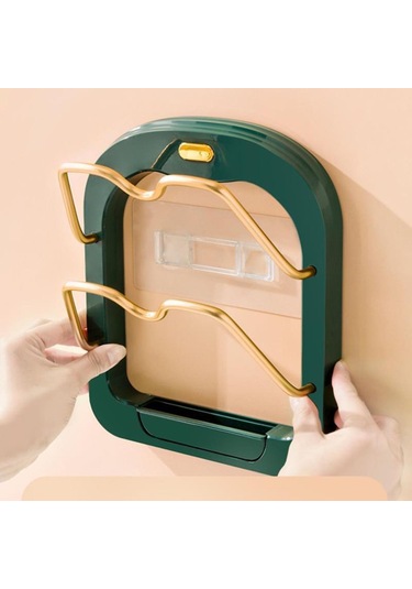 Suntek Tencere Kapakları Tutucu Duvar Dolabı Kapı Kiler Yeşil Yeşil