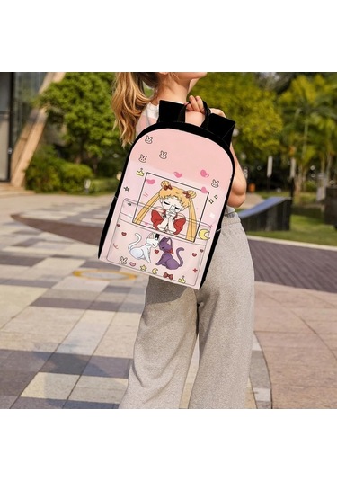 Trendooze Uygun, Siyah Siyah Sırt Seyahat, Sailor Organizasyon Moon Kawaii Karikatür, İş İnç İle, İçin, Genç, Dizüstü Çoklu Cf58 Çantası, Çalışması Bölmeleri Bilgisayara 15.6 Av Siyah