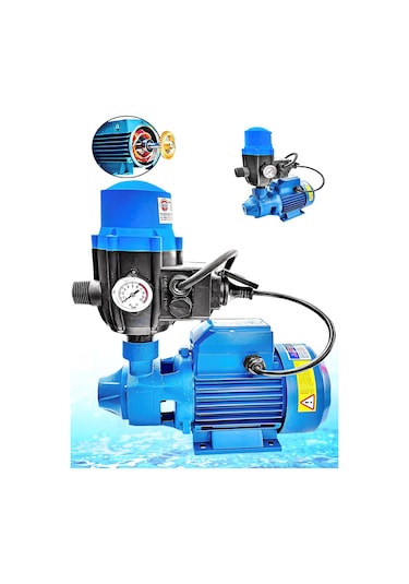 Germany Style İbeltech Dkm-80-1 0.75 Kw Gerçek 1 Hp 1" Bakır Sargılı Paket Hidrofor Sistem Su Pompa Motoru