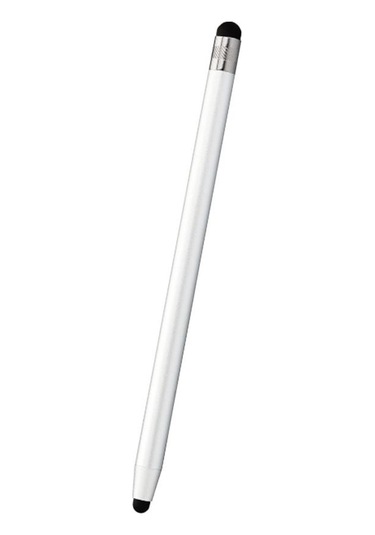 Gümüş Dokunmatik Ekranlar İçin Stylus Kalem 2'si 1 Arada Kauçuk Uçlar Kapasitif Stylus Kalem