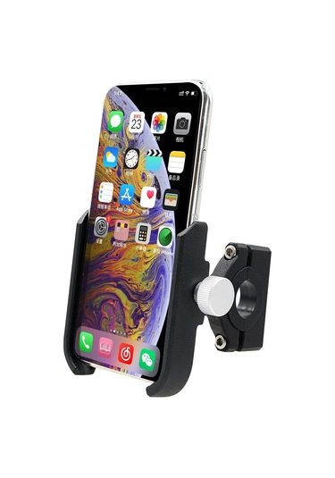 Motosiklet Alüminyum Alaşımlı Basınçlı Döküm Cep Telefonu Tutucu Braketi, Gidon Versiyonu Siyah Siyah