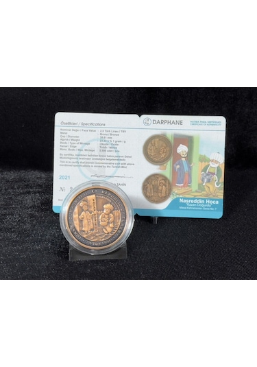 2021 Nasreddin Hoca No. 7 "kazan Doğurdu" Sertifikalı Bronz Hatıra Parası