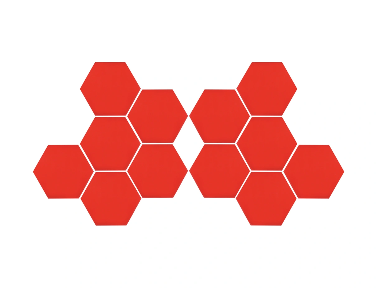 Geeroyoo Kırmızı Akrilik Hexagon Gölge Sticker - Nem Ve Kalıp Direnci, Duvar Dekorasyonu, 4cm Kenar Uzunluğu, 12 Adet Paket Sm102 Diğer