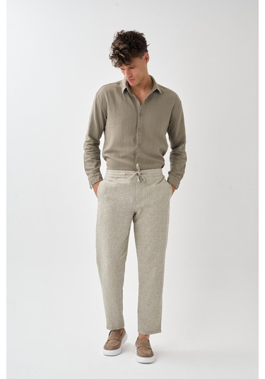 Alexandergardi Smart Casual Dokulu Pantolon Yeşil