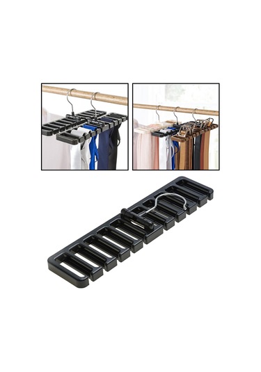 Homyl Çok Fonksiyonlu Kemer Askısı Raf Depolama Tutucu Siyah Siyah
