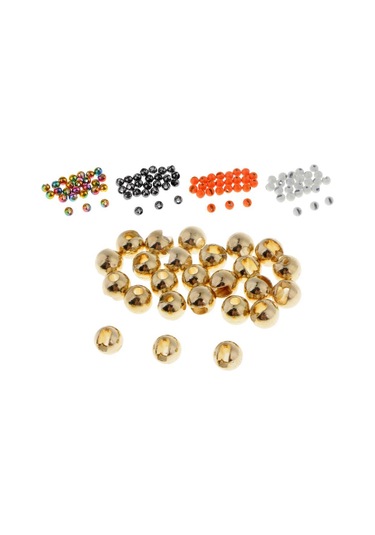 Homyl 25 Adet Oluklu Tungsten Sinek Bağlama Boncuk Altın