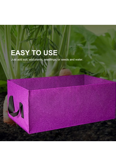 Jeehugo Kırmızı Dikdörtgen Felt Bitki Yetiştirme Çanta, 40x30x20cm, Ev Ve Bahçe İçin, İyi Su Tüketimi, Kök Solunum, Taşınabilir Kollü